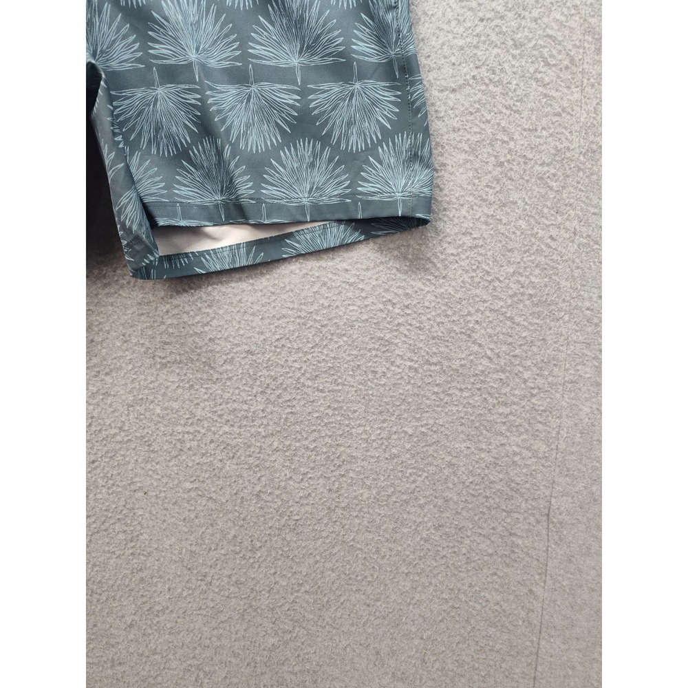 All In Motion Men Short M Blue Palm Print Elastic Waist Mid Rise Pull On Casual - Picture 5 of 16